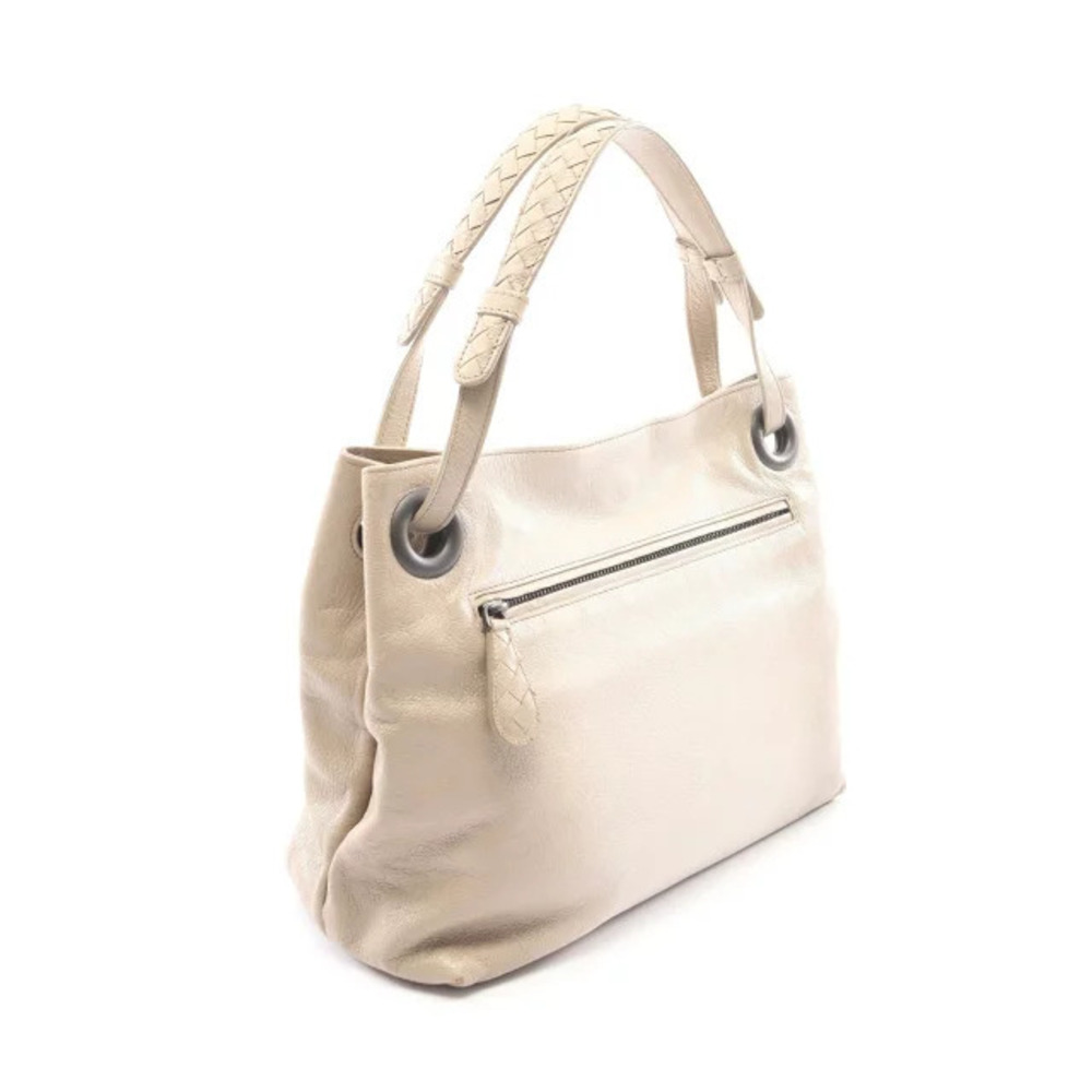 Bottega Veneta Leather Cream Intrecciato Beige Bag Tote Cream Tan